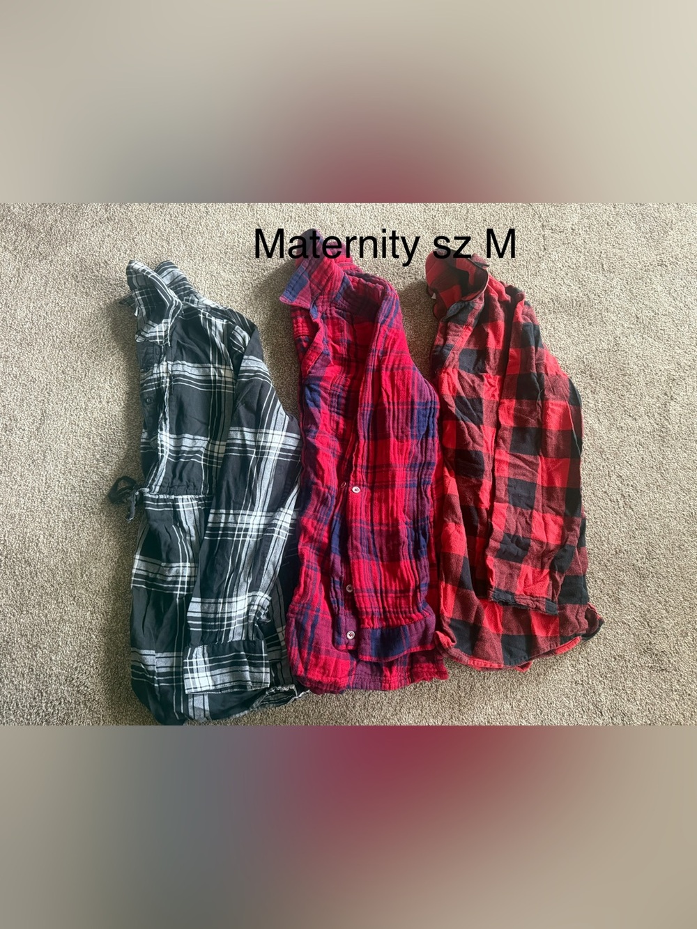 Plaid Maternity Shirts - Size M